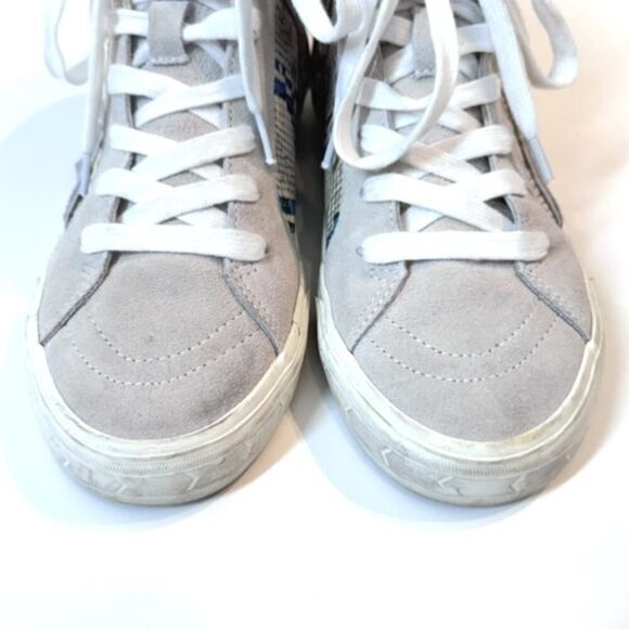 Steve Madden Tracey High Top Sneaker Rainbow Snake Pyramid Studded Suede 8.5 - Picture 6 of 11